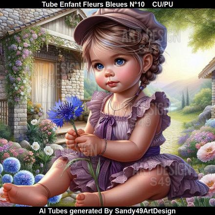 SAD - Tube Enfant Fleurs Bleues N°10
