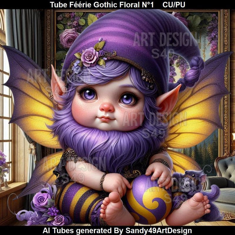 SAD - Tube Féérie Gothic Floral N°1