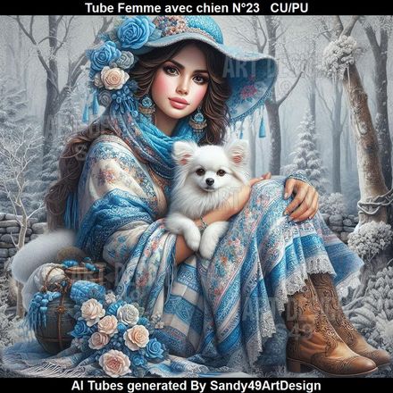 SAD - Tube Femme avec chien N°23