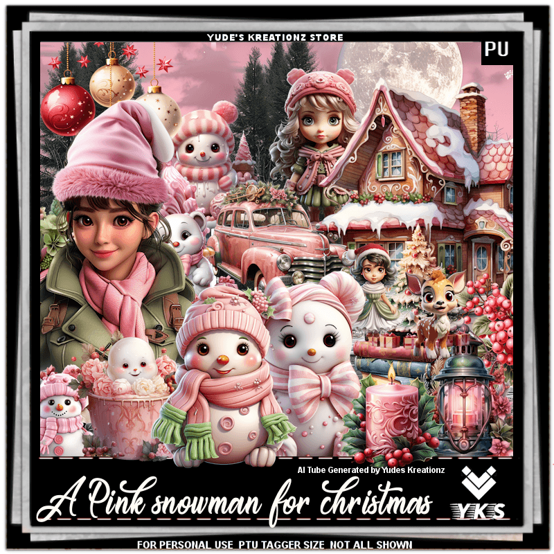 YK - A Pink snowman for Christmas