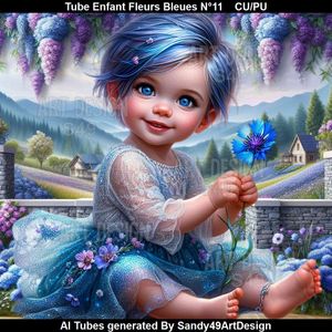 SAD - Tube Enfant Fleurs Bleues N°11