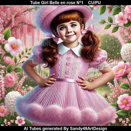 SAD - Tube Girl Belle en rose N°1