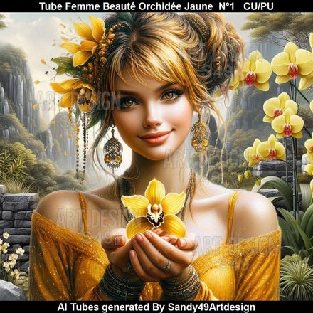 SAD - Tube Femme Beauté Orchidée Jaune N°1