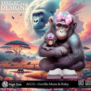 MMD - AI - CU Gorilla Mum &amp; Baby