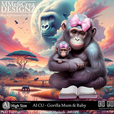 MMD - AI - CU Gorilla Mum &amp; Baby