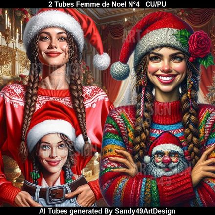 SAD - 2 Tubes Femme de Noel N°4