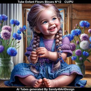 SAD - Tube Enfant Fleurs Bleues N°12