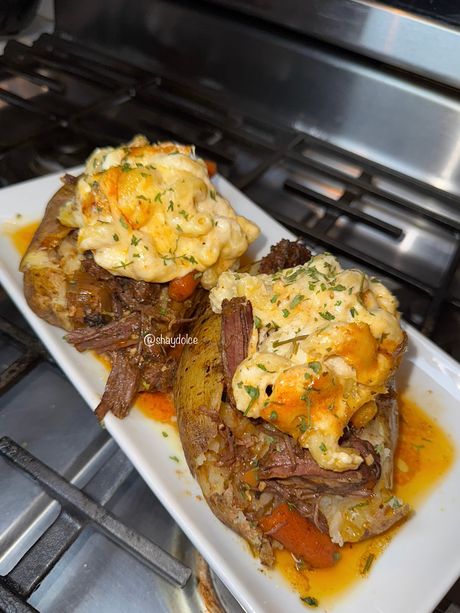 Pot Roast Baked Potatoes 