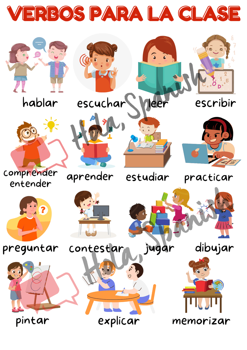Verbos para la clase