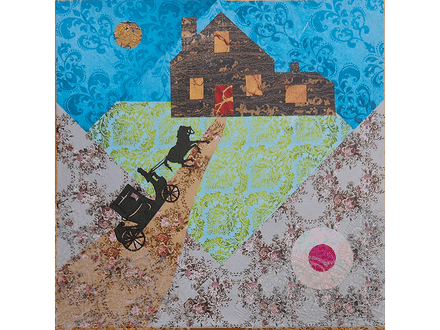 A Traveling Lullaby original collage on canvas
