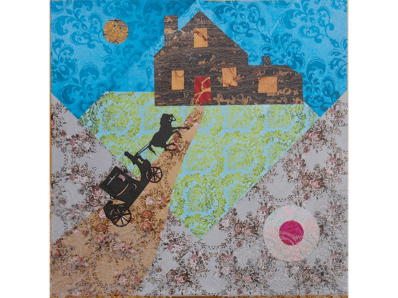 A Traveling Lullaby original collage on canvas