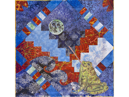 Lunar Leap original collage on canvas