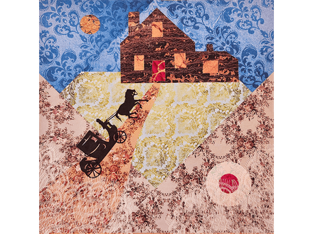 A Traveling Lullaby original collage on canvas