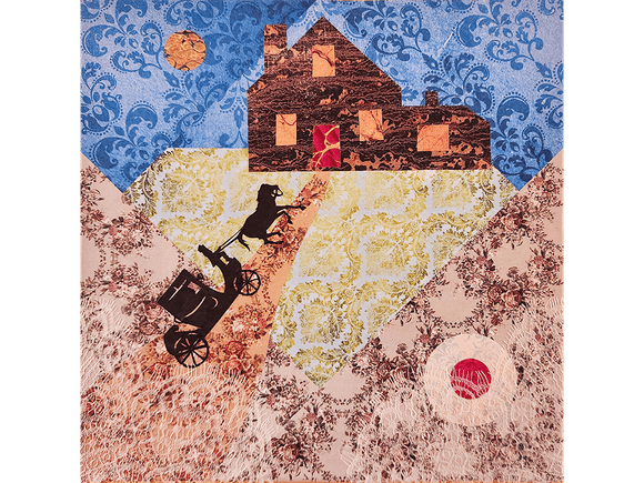 A Traveling Lullaby original collage on canvas