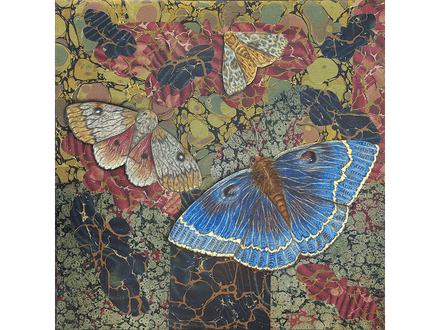 Blue Owl original collage on panel