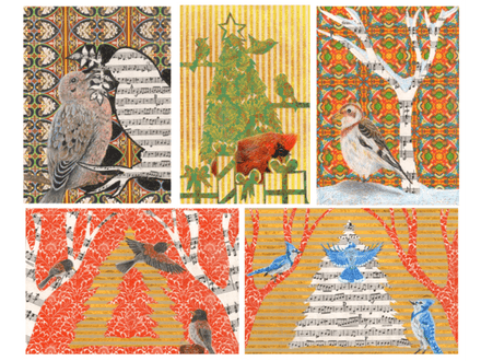 Christmas Birds Pack of 5 Cards