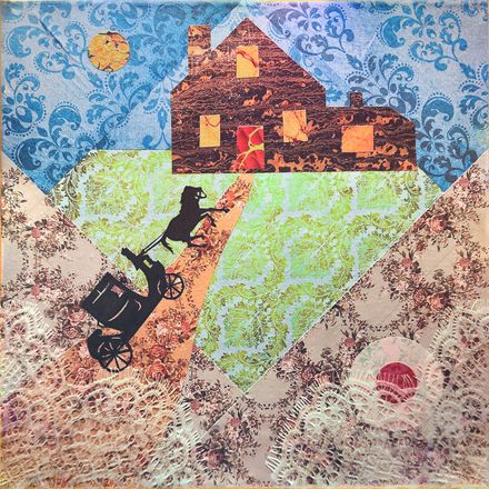 A Traveling Lullaby original collage on canvas