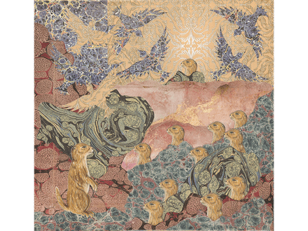 Prairie Dog Proliferation original collage on canvas