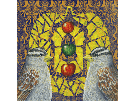 Two White Crowned Sparrows fine art giclee print