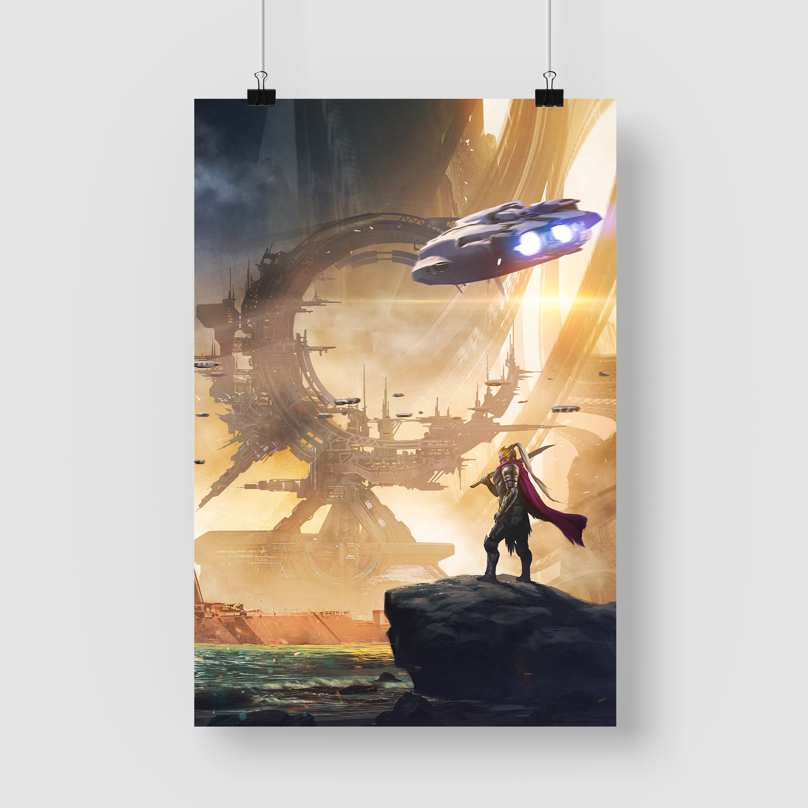 Backyard Starship 3 Matte Poster