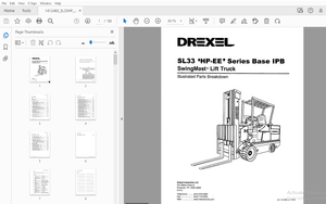 Drexel SwingMast Lift Truck SL33 ‘HP-EE’ Series Base IPB Parts Manual 1412483 – PDF DOWNLOAD