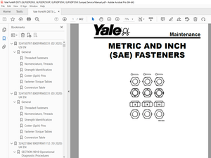 Yale Forklift (D875) GLPGDP (20VX, 25VXP, 30VX, 35VX Europe) Service Manual PDF