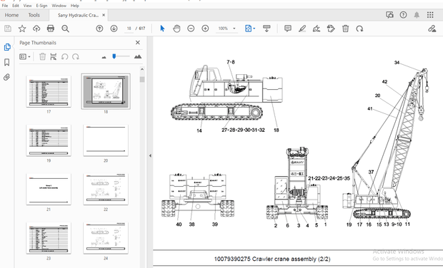 Sany SCC500E-R1 Crawler Crane Assembly Parts Manual – PDF DOWNLOAD