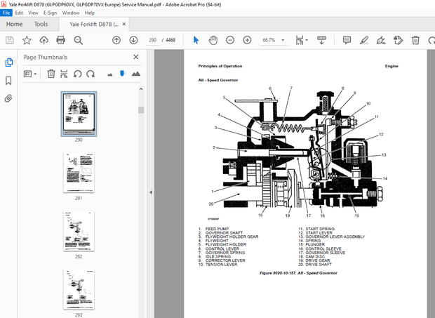 Yale Forklift D878 (GLPGDP60VX, GLPGDP70VX Europe) Service Manual PDF
