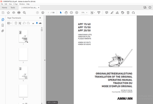 AMMANN APF 15/40 APF 15/50 APF 20/50 VIBRATION PLATE OPERATING MANUAL PDF