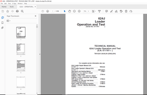 John Deere 624J Loader Operation and Test Technical Manual SN 611797 -  PDF DOWNLOAD