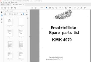 KRUPP KMK 4070 Truck Crane Parts Manual -  PDF DOWNLOAD