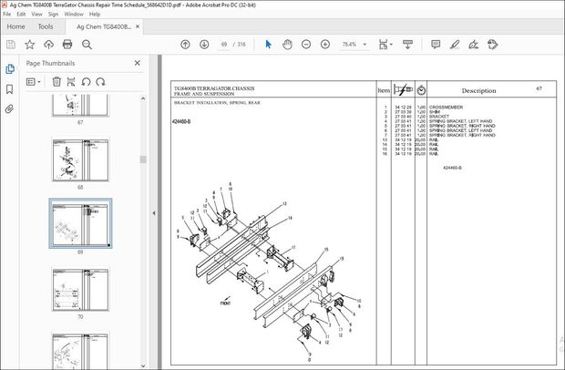 Ag Chem TG8400B TerraGator Chassis Repair Time Schedule Manual_568642D1D – PDF DOWNLOAD