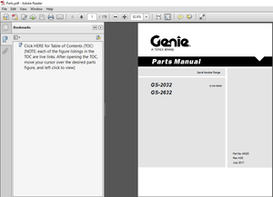 Terex GS 2032 GS 2632 Part Manual - PDF DOWNLOAD
