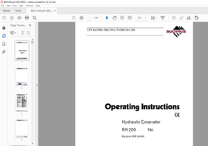 Cat Bucyrus RH 200 Hydraulic Excavator OPERATING INSTRUCTIONS MANUAL BI651465 – PDF DOWNLOAD