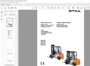 STILL STED Forklift RX70-22 RX70-25 RX70-30 RX70-35 Diesel Fork Truck Spare Parts List Manual – PDF 