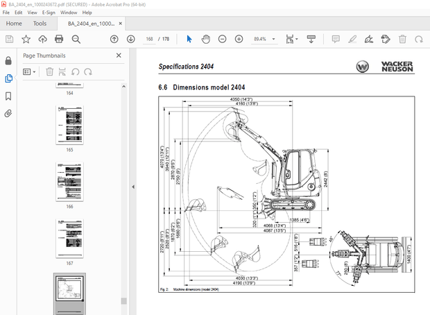 Wacker Neuson 2404 Track Excavator Operator&#x27;s Manual 1000243672 - PDF DOWNLOAD 