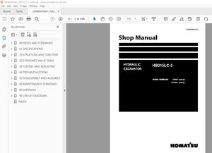 Komatsu HB215LC-3 Hydraulic Excavator Shop Manual UENBM00461 - PDF DOWNLOAD 