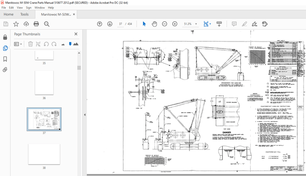 Manitowoc Traditional Crane M-50W Parts Manual SN 510677 – PDF DOWNLOAD