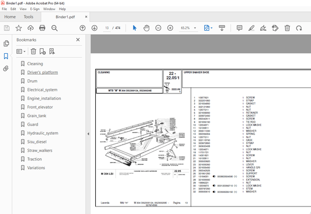 Laverda M304 Agricultural Tractor Parts Manual 552300124-552300208 – PDF DOWNLOAD