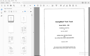 Drexel R60SL-CBD SwingMast Fork Truck Technical Manual 1402517 – PDF DOWNLOAD