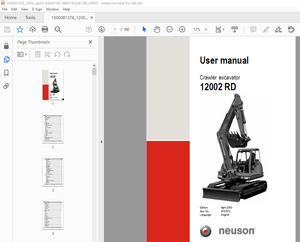 Wacker Neuson 12002 RD Crawler Excavator User Manual 9707672 - PDF DOWNLOAD 