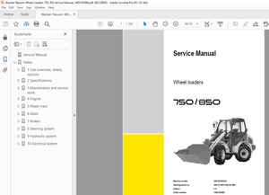 Wacker Neuson Wheel Loaders 750, 850 Service Manual_1000183988 – PDF DOWNLOAD