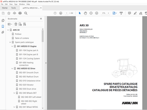 Ammann ARS 30 Single Drum Roller Parts Catalogue Manual 3000000 PDF