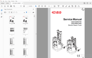 EP CQD16 20RVF RV CQD16NRVF NRV Electric Reach Truck Service Manual