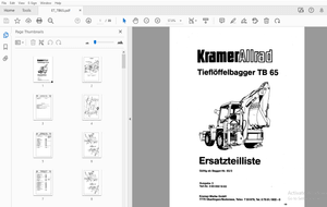 Kramer Allrad Tiefloffelbagger TB 65 Ersatzteilliste – PDF DOWNLOAD