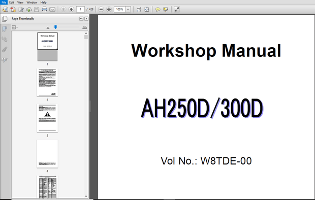Hitachi AH250-D AH300-D Articulated Dump Truck Workshop Manual - PDF DOWNLOAD