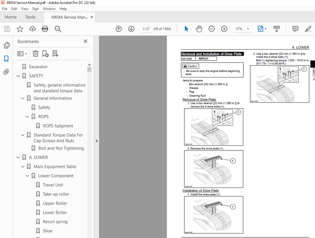 Link-Belt 490X4 Excavator REPAIR WORKSHOP MANUAL WLSM4707-02LX - PDF DOWNLOAD