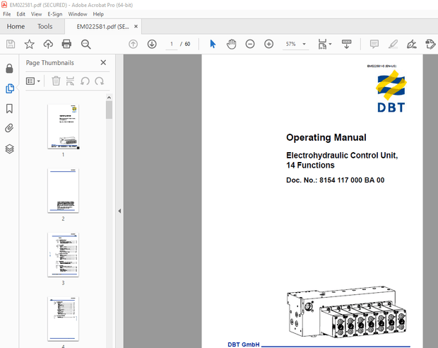 CAT Electrohydraulic Control Unit 14 Functions Operating Manual EM022581 - PDF DOWNLOAD 