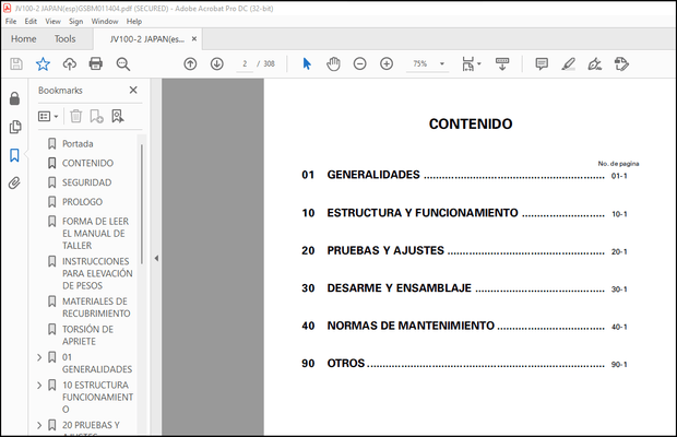 Komatsu JV100-2 Roller Manual de Taller GSBM011404 – PDF DOWNLOAD (Spanish)