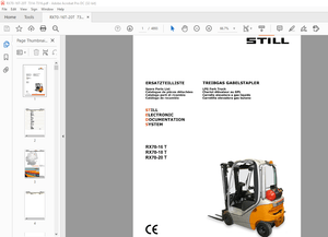 STILL STED Forklift RX70-16 T RX70-18 T RX70-20 T LPG Fork Truck Spare Parts List Manual – PDF 